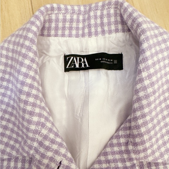 Zara Lilac Checkered Jacket - Picture 10 of 10